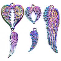 Wing Shaped Zinc Alloy Pendants, colorful plated, fashion jewelry, multi-colored, 10-60mm 