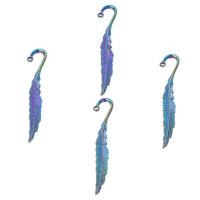 Zinc Alloy Feather Pendants, colorful plated, fashion jewelry, multi-colored 