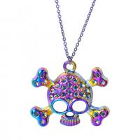 Zinc Alloy Skull Pendants, colorful plated, fashion jewelry, multi-colored cm 