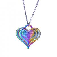 Подвеска- сердце из цинкового сплава, цинковый сплав, Сердце, разноцветная плакировка, ювелирные изделия моды, разноцветный длина:45 см, продается PC