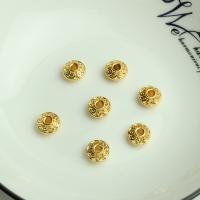 Brass Spacer Beads, Saucer, 18K gold plated, DIY 