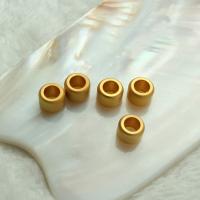 Large Hole Brass Beads, Round Tube, gold color plated, DIY 