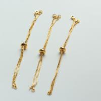 Brass Bracelet Chain, 18K gold plated, DIY & box chain & micro pave cubic zirconia 