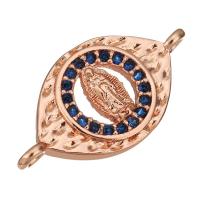Cubic Zirconia Micro Pave Brass Connector, rose gold color plated, micro pave cubic zirconia Approx 1mm 