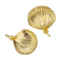 Brass Jewelry Pendants, Shell, gold color plated Approx 2mm 