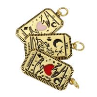 Enamel Brass Pendants, gold color plated Approx 4mm 