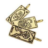 Enamel Brass Pendants, Rectangle, gold color plated Approx 3mm 