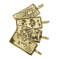Brass Jewelry Pendants, Rectangle, gold color plated Approx 3mm 