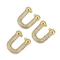 Earring Cuff and Wraps, Brass, gold color plated, micro pave cubic zirconia 