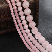 Perles en Quartz Rose naturel, Rond, poli, DIY & normes différentes pour le choix & facettes, rose, Vendu par brin