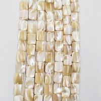 Perles de coquillage jaune naturel, coquille jaune, rectangle, poli, DIY, beige clair cm, Vendu par brin