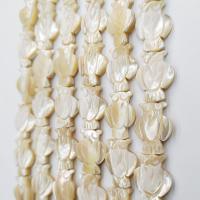 Perles de coquillage jaune naturel, coquille jaune, hibou, poli, DIY, beige clair cm, Vendu par brin
