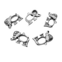 Stainless Steel Pendant Setting, Elephant, silver color 