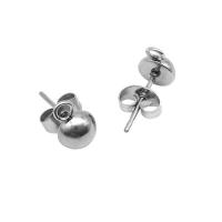 Stainless Steel Earring Drop Component, Unisex, silver color 