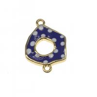 Enamel Brass Connector, mixed colors, 17mm 