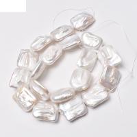 Keshi Cultured Freshwater Pearl Beads, Rectangle, Natural & fashion jewelry & DIY, white, 17-18*20mm .78-15.75 Inch 