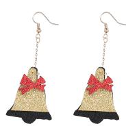 Christmas Earrings, Zinc Alloy, with Velveteen, Christmas Bell, Christmas Design & fashion jewelry & for woman 