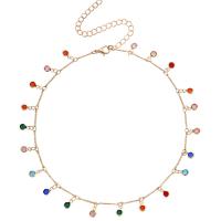 Crystal Zinc Alloy Necklace, with Imitated Crystal, with 3.74 extender chain, fashion jewelry & for woman, golden .14 Inch 