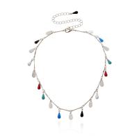 Enamel Zinc Alloy Necklace, with 3.97 extender chain, plated, fashion jewelry & for woman .6 Inch 