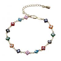 Evil Eye Jewelry Bracelet, Brass, with 1.97 extender chain, plated, fashion jewelry & for woman & enamel .1 Inch 