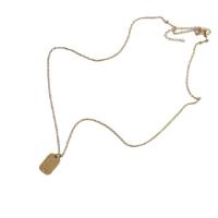 Titanium Steel Jewelry Necklace, with 2.36inch extender chain, Rectangle, gold color plated, oval chain & for woman Approx 15.74 Inch 