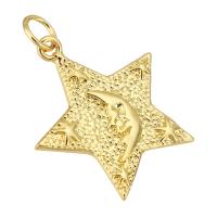 Brass Jewelry Pendants, Star, gold color plated Approx 4mm 