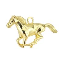 Латунные Подвески в форме животного, Латунь, Лошадь, плакирован золотом отверстие:Приблизительно 2mm, продается PC