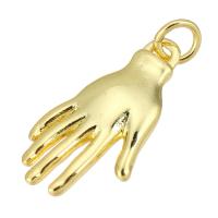 Brass Jewelry Pendants, Hand, gold color plated Approx 2mm 