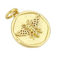 Brass Jewelry Pendants, Flat Round, gold color plated Approx 3mm 