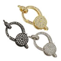 Brass Lobster Clasp Findings, plated, micro pave cubic zirconia 32mm Approx 2mm 