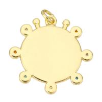 Brass Jewelry Pendants, gold color plated, micro pave cubic zirconia Approx 2mm 