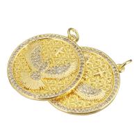 Cubic Zirconia Micro Pave Brass Pendant, gold color plated, micro pave cubic zirconia Approx 3mm 