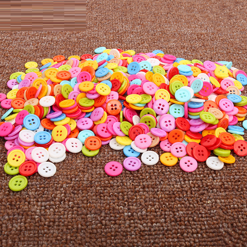 4 Hole Plastic Button, Flat Round, different size for choice, more colors for choice, Sold By Bag