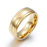 Tungsten Steel Finger Ring, gold color plated, Unisex 