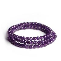 Amethyst Wrap Bracelet, handmade & Unisex, purple, 5mm 