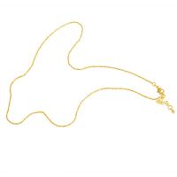 Латунь цепочка для ожерелья, плакированный настоящим золотом, Золотой, длина:45 см, продается PC