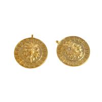 Colgantes de la joyería de cobre amarillo, metal, Esférico, chapado en oro real, dorado, 28x25x5mm, Vendido por UD