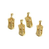 Brass Jewelry Pendants, Cross, real gold plated, golden 