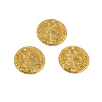 Colgantes de la joyería de cobre amarillo, metal, Esférico, chapado en oro real, dorado, 20x20x1mm, Vendido por UD