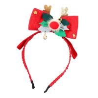 Christmas Headband, Zinc Alloy, with Plush & Velveteen, fashion jewelry & for woman, red, 70mm 