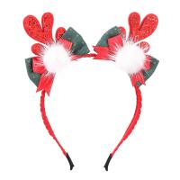 Christmas Headband, Velveteen, with Plush, Christmas Design & fashion jewelry & for woman, red, 75mm 