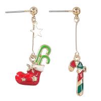 Christmas Earrings, Zinc Alloy, Christmas Design & fashion jewelry & for woman & enamel 