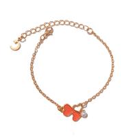 Bracelets de perles En alliage de zinc , avec perle de plastique, Placage de couleur d'or, bijoux de mode & émail, doré .5 cm, Vendu par PC