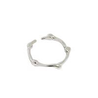 925 Sterling Silver Cuff Finger Ring, plated, adjustable & for woman 3.2mm, 15.8mm, US Ring 