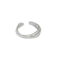 925 Sterling Silver Cuff Finger Ring, plated, adjustable & for woman 5.6mm, 16.9mm, US Ring .5 
