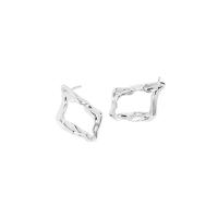 Sterling Silver Stud Earring, Argent sterling 925, Motif géométrique, pour femme & creux, argent Vendu par paire
