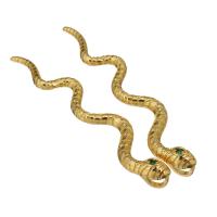 Cubic Zirconia Micro Pave Brass Pendant, Snake, gold color plated, micro pave cubic zirconia Approx 4mm 
