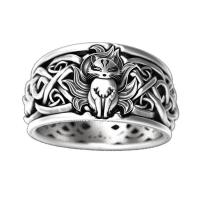 Zinc Alloy Finger Ring, antique silver color plated 