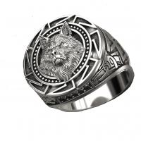Zinc Alloy Finger Ring, antique silver color plated, With Animal Pattern 