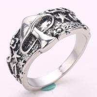 Zinc Alloy Finger Ring, antique silver color plated 